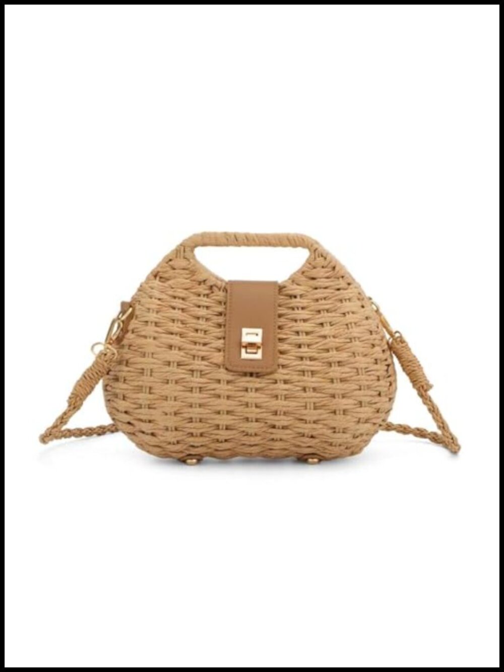 Straw Crossbody Bag for Women Summer Beach Clutch Purse Vacation Tote Handbag